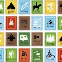 White Camping Signs Fabric - Digital Image.webp