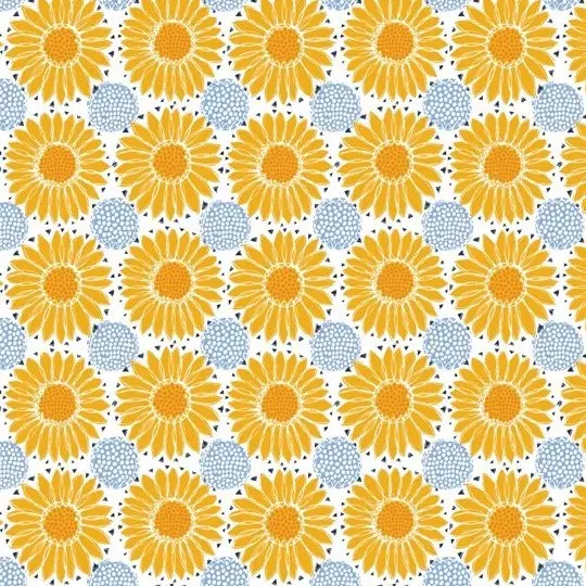 Yellow Sunflower Circle Fabric - Digital Image.webp
