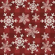 Red Snowflake Fabric - Actual Image.webp