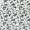 White Paisley Bandana Fabric - Actual Image.webp