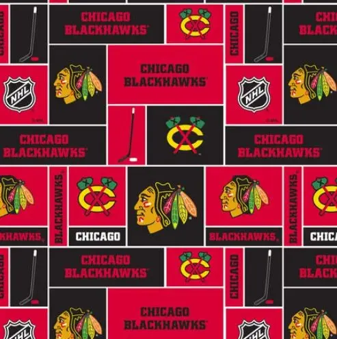 Red Chicago Blackhawk Fabric - Actual Image.webp