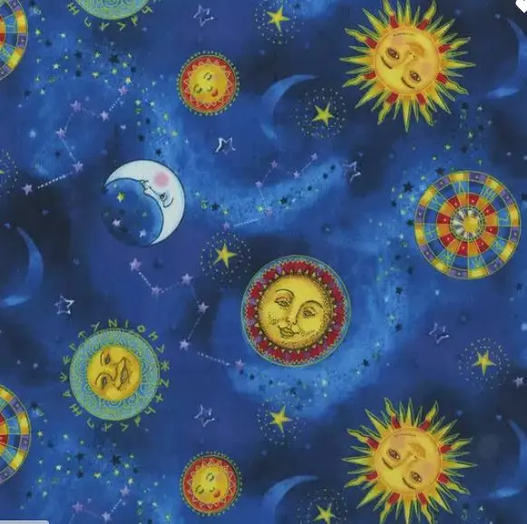 Blue Sun & Moon Fabric - Actual Image.webp