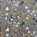 Gray Looney Tune Fabric - Actual Image.webp