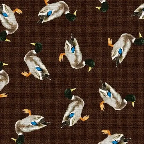 Brown Plaid Duck Fabric - Actual Image.webp