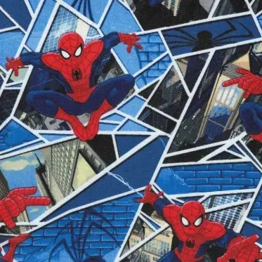 Blue Spiderman Fabric - Actual Image.webp