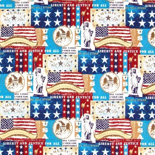 Blue Patriotic Patch Fabric - Actual Image.webp