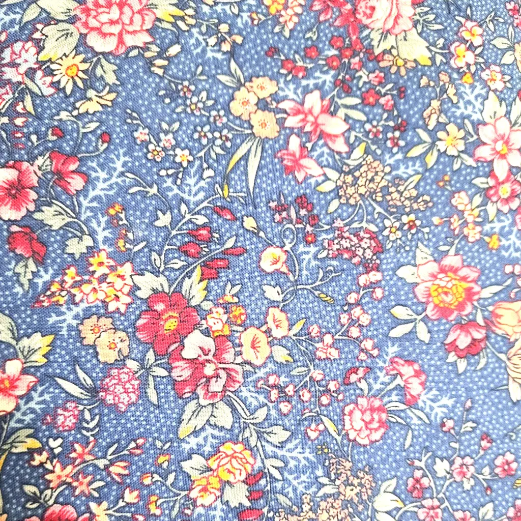 Blue Large Floral Fabric - Actual Image.webp