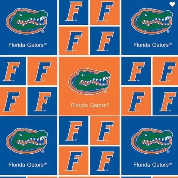 Blue Florida Gators Block Fabric - Actual Image.webp