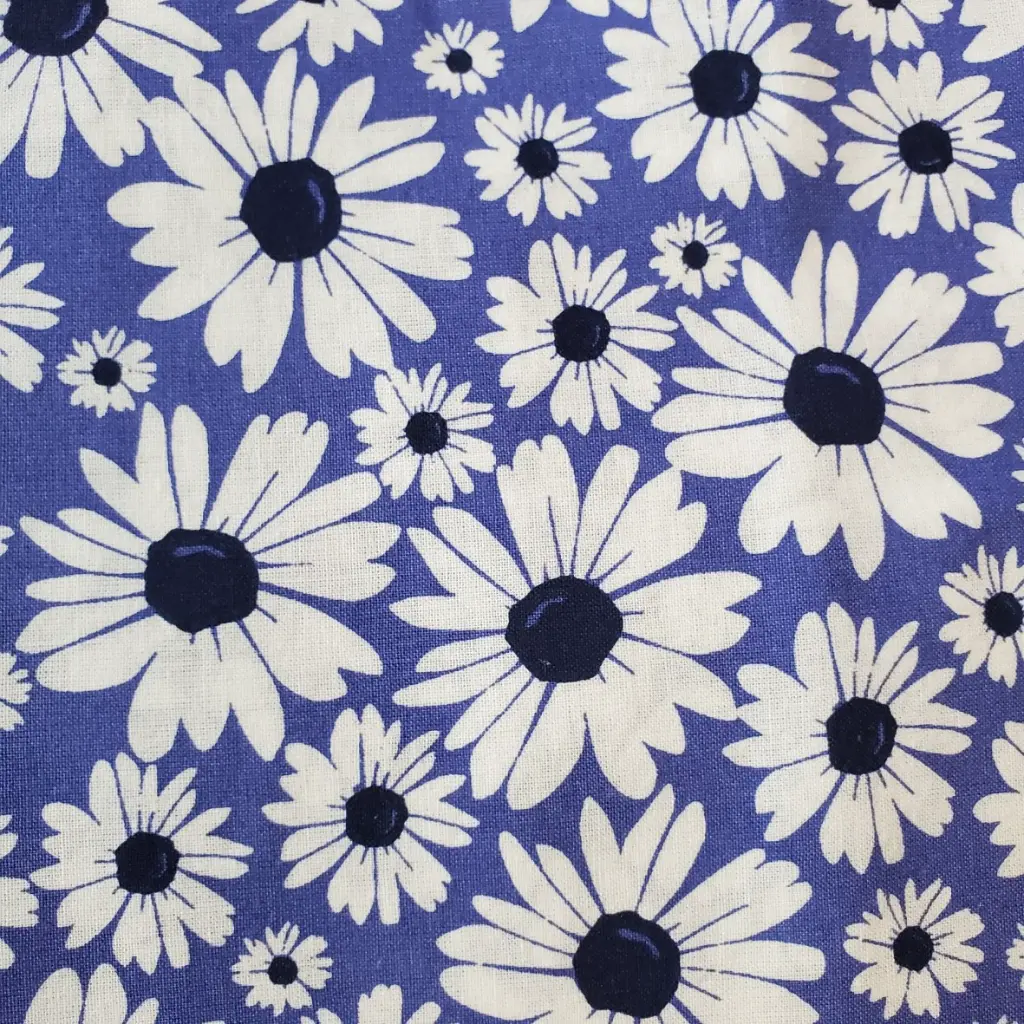 Blue Daisy (Large) Fabric - Actual Image.webp
