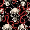 Black Snake Skull Fabric - Digital Image.webp