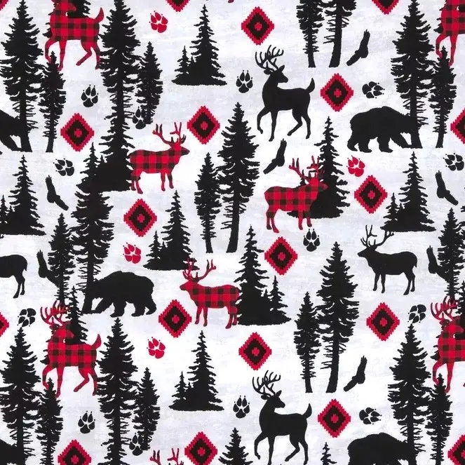 Black Woodland Animal Fabric - Actual Image.webp