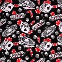 Black Red Casino Fabric - Actual Image.webp