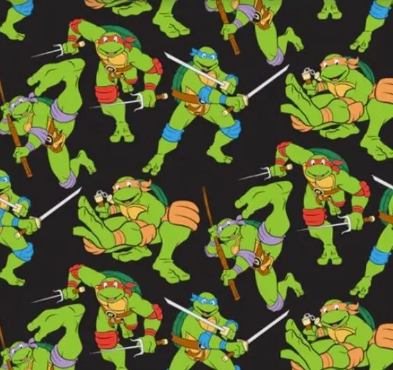 Black Ninja Turtle Fabric - Actual Image.webp