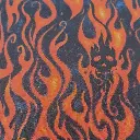 Black Skull Orange Flame Fabric - Actual Image.webp