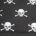 Black Glitter Skull Fabric - Actual Image.webp