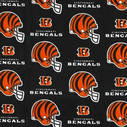 Black Cincinnati Bengals Fabric - Actual Image.webp