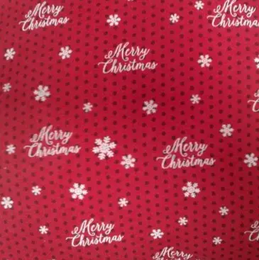 Red Merry Christmas Fabric - Actual Image.webp