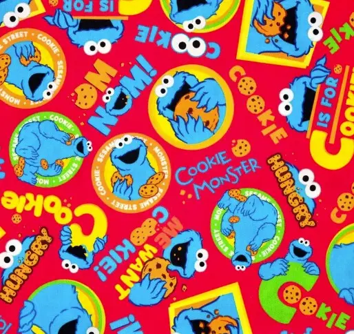 Red Cookie Monster Fabric - Actual Image.webp