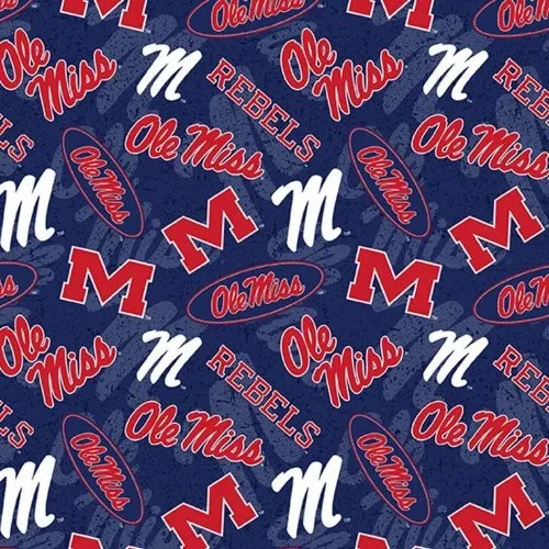 Blue Ole Miss Rebels Fabric - Actual Image.webp