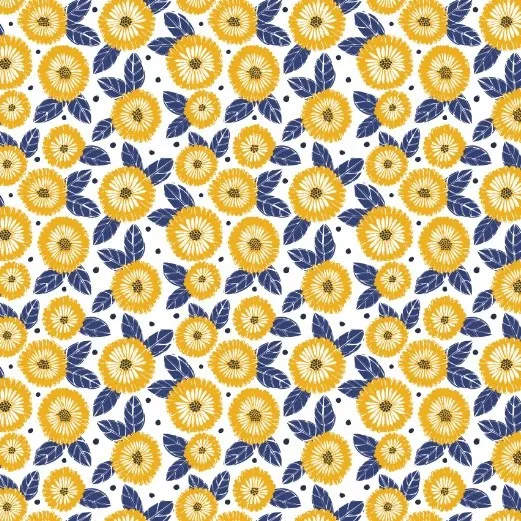 Yellow Marigold Flower Fabric - Actual Image.webp