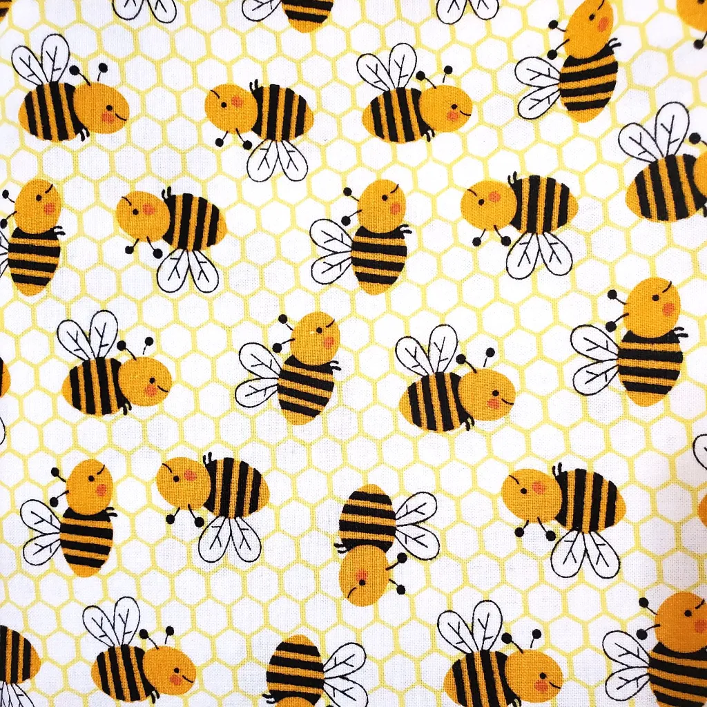 Yellow Honeybee Fabric - Actual Image.webp