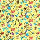 Yellow Happy Bugs Fabric - Actual Image.webp