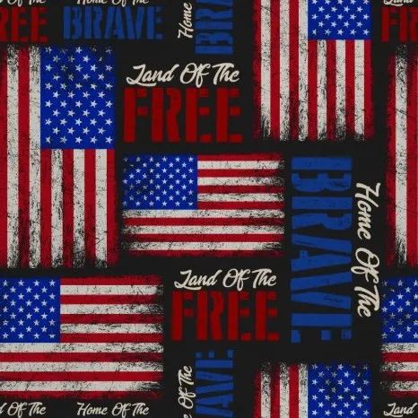 Blue Home of The Brave Fabric - Actual Image.webp