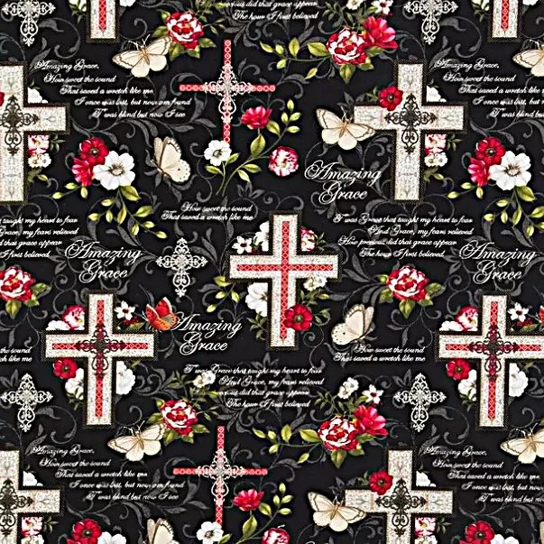 Black Amazing Grace Fabric - Actual Image.webp