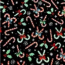 Black Candy Cane Fabric - Actual Image.webp