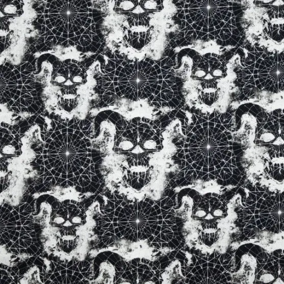 Black Constellation Skull Fabric - Actual Image.webp
