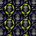Black Mansion Skull Fabric - Actual Image.webp