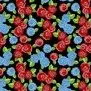 Black Red Blue Flower Fabric - Actual Image.webp