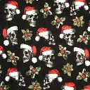 Black Skull Santa Fabric - Actual Image.webp