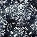 Blue Fancy Skull Fabric - Actual Image.webp