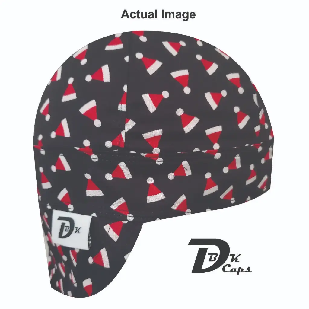 Black Santa Hat Welding Cap (6 3/8", Black Liner, No, 7" Standard Length)