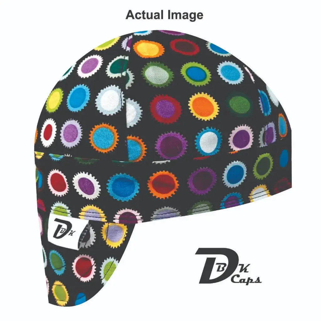 Black Multicolor Dot Welding Cap