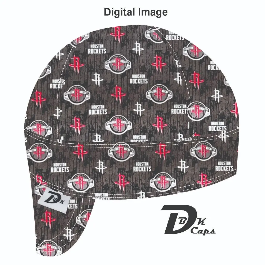 Black Houston Rockets Welding Cap (6 3/8", Black Liner, No, 7" Standard Length)