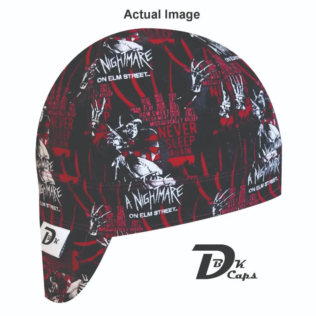 Black Freddy Kruger Welding Cap (6 3/8", Black Liner, No, 7" Standard Length)