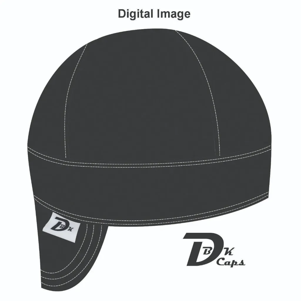 Black Fancy Welding Cap (6 3/8", Black Liner, No, 7" Standard Length)