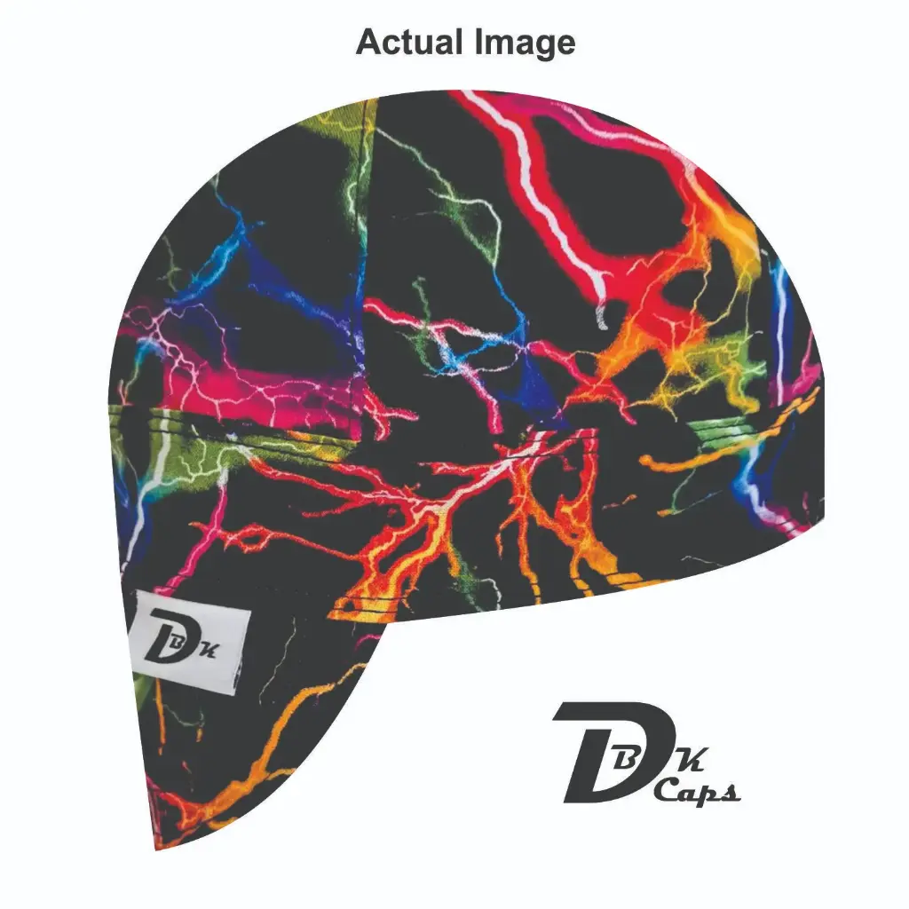 Black Colorful Thunder Welding Cap (6 3/8", Black Liner, No, 7" Standard Length)