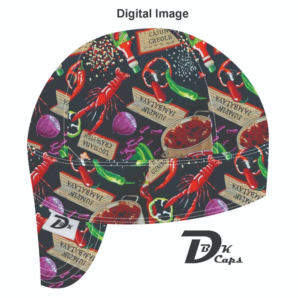Black Cajun Creole Welding Cap (6 3/8", Black Liner, No, 7" Standard Length)