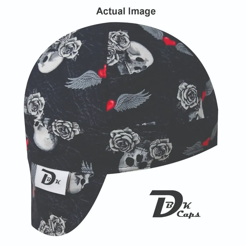 Black Born to Ride Welding Cap (6 3/8", Black Liner, No, 7" Standard Length)