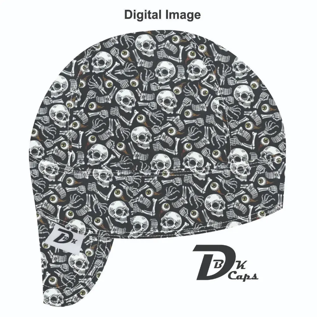 Black Bone Eyeball Welding Cap (6 3/8", Black Liner, No, 7" Standard Length)