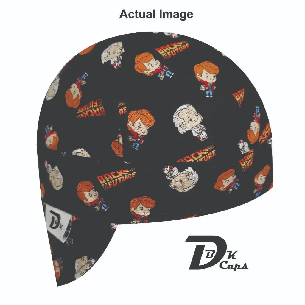 Black Back to the Future Welding Cap (6 3/8", Black Liner, No, 7" Standard Length)