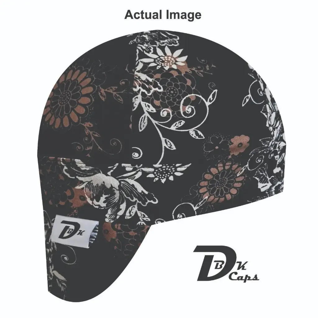 Black Brown Flower Welding Cap