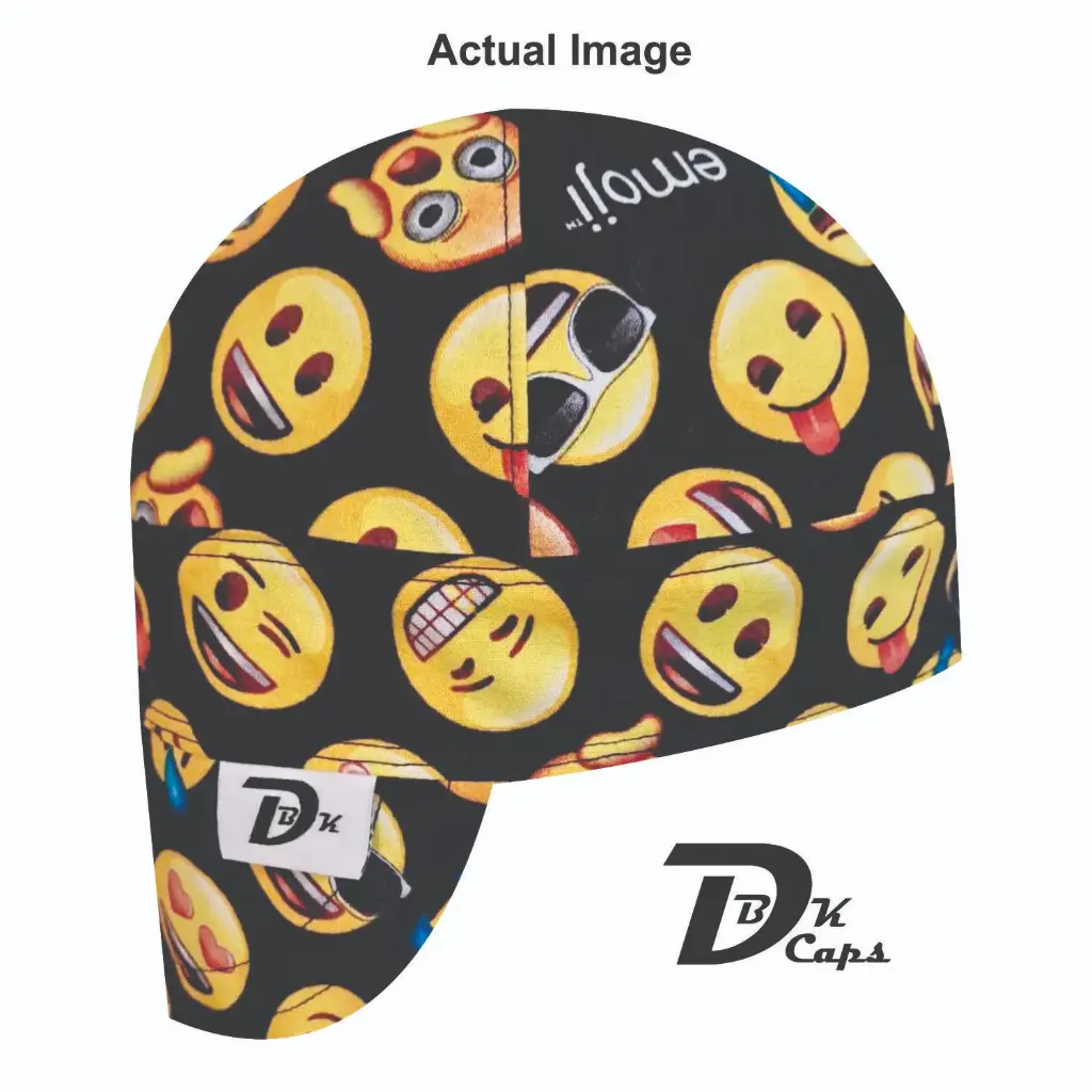 Black Emoticon Welding Cap