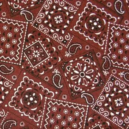 Brown Bandana (Dark) Fabric (1/4 Yard (9" x WOF))