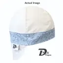 White Solid Blue Paisley Bandana (Light) Band Welding Cap