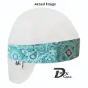 White Solid Green Bandana (Light) Welding Cap