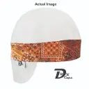 White Solid Orange Bandana (Dark) Welding Cap